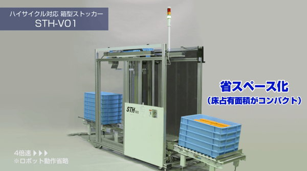 ハーモの成形品自動ストッカー｜省スペース化（床占有面積がコンパクト）