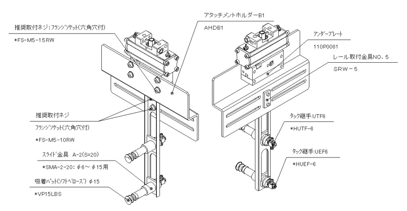 チャック用アタッチメント|ホルダーB1タイプ|スイングタイプ用 (1)