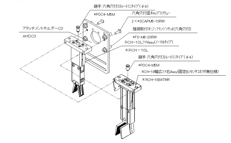 チャック用アタッチメント|ホルダーC3タイプ|トラバース_スイング兼用|チャック編 (1)