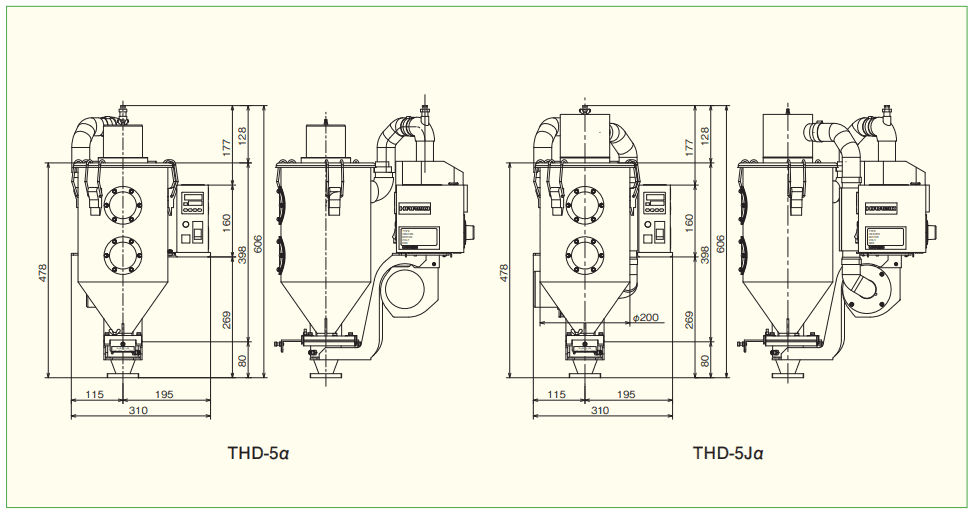 THD-5α|THD-5Jαの寸法図|株式会社ハーモ